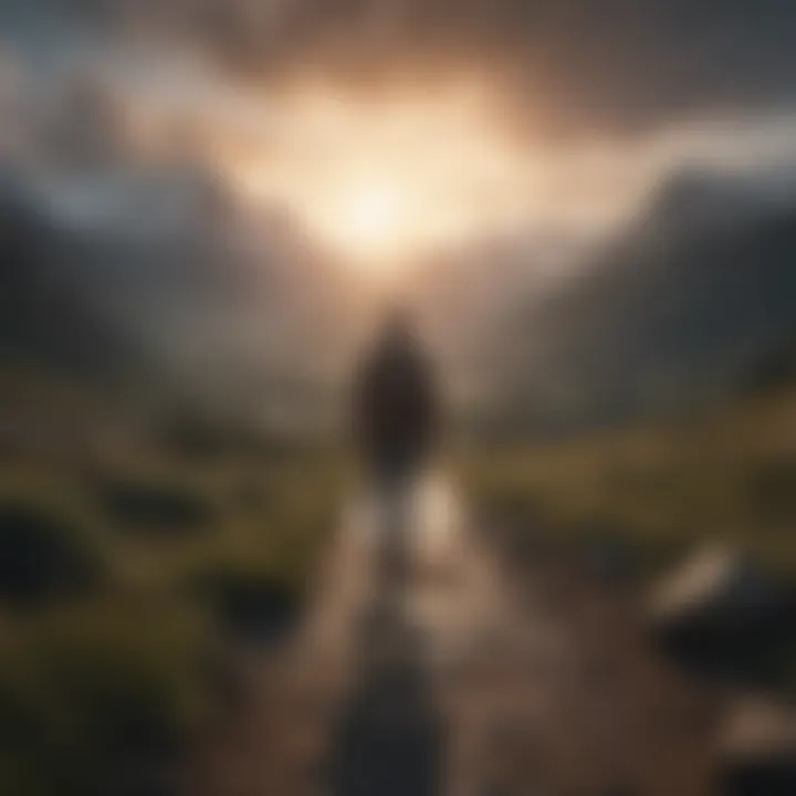 A serene landscape representing inner peace amidst chaos