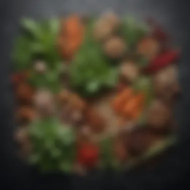 Herbs, Spices, and Legumes An artistic arrangement of herbs, spices, and legumes highlighting their health benefits.