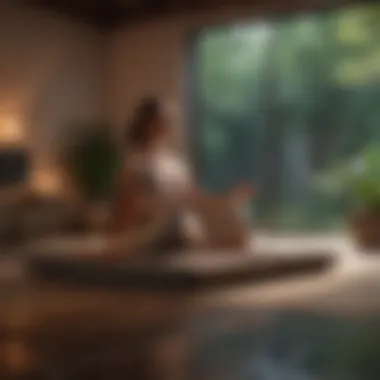 Embracing Mindfulness for Growth A calm meditation space with soft lighting and calming elements