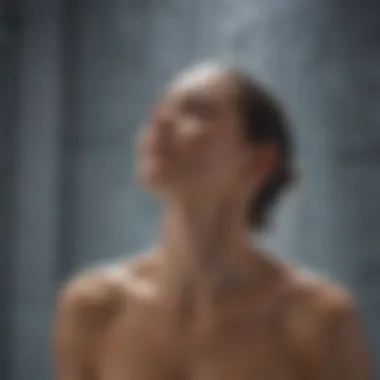 Embracing the Cold for Wellness Person embracing the invigorating chill of a cold shower