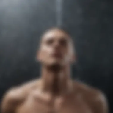 Energizing Cascade of Cold Water Refreshing cold shower cascading over skin