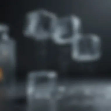 Icy Revitalization and Health Floating ice cubes symbolizing the rejuvenating effects of cold showers