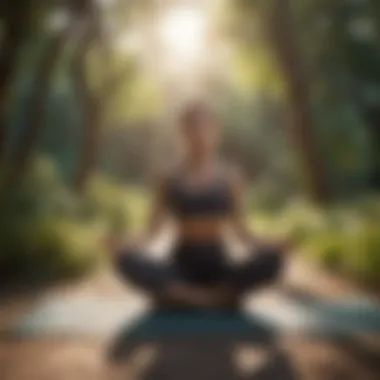 Mindful Movement for Well-Being Individual practicing yoga in a serene outdoor setting