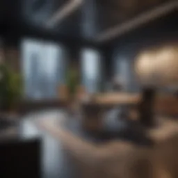 A luxurious office space showcasing an innovative workspace