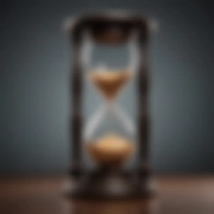 A intricate hourglass symbolizing the passage of time and productivity