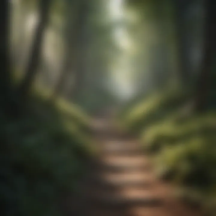 A winding path leading through a tranquil forest