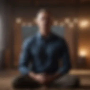 A corporate leader practicing meditation for stress relief