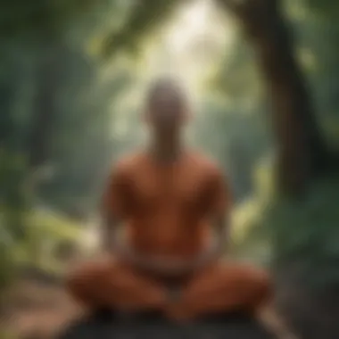 A person meditating in nature to enhance mental clarity