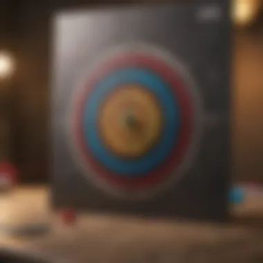 A target board with a dart hitting the bullseye, representing precise goal-setting.