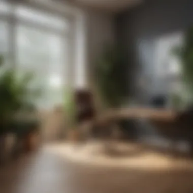 Tranquil Office Environment Tranquil office space with plants for stress reduction