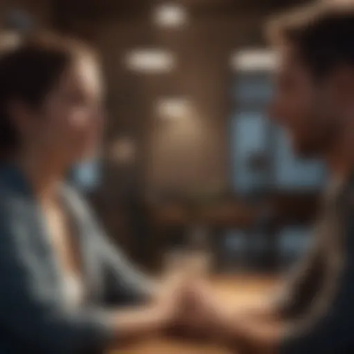 Couple engaged in deep conversation