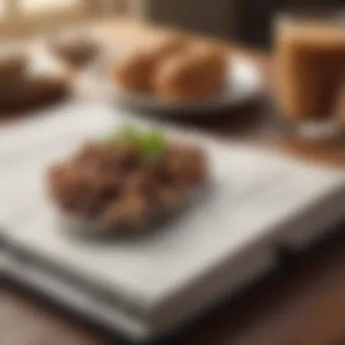 Tracking Dietary Goals in a Journal A serene setting with a journal and pen, emphasizing the importance of tracking dietary goals.
