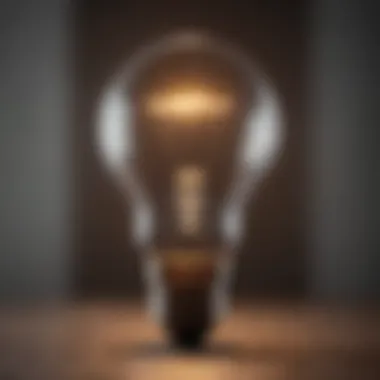 A glowing light bulb representing ideas and creativity