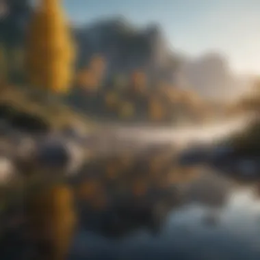 Tranquility and Focus A serene landscape representing tranquility and focus