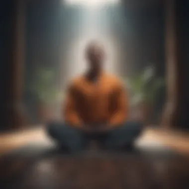 Meditation practice in a serene environment