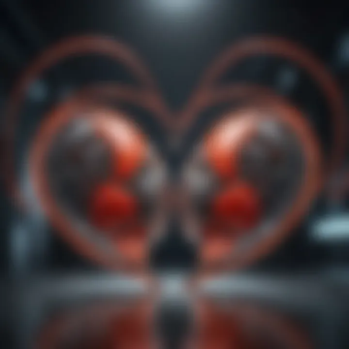 An abstract representation of emotional intelligence connecting two hearts