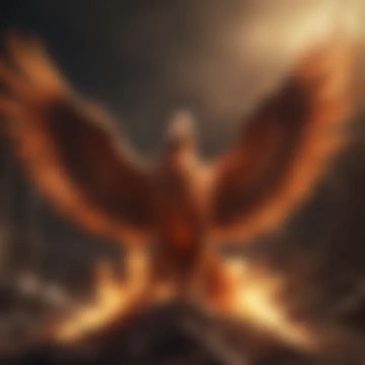 Symbolic illustration of a phoenix rising from the ashes