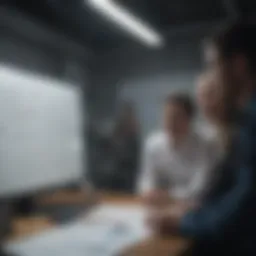 A vibrant team brainstorming session with diverse ideas on a whiteboard.