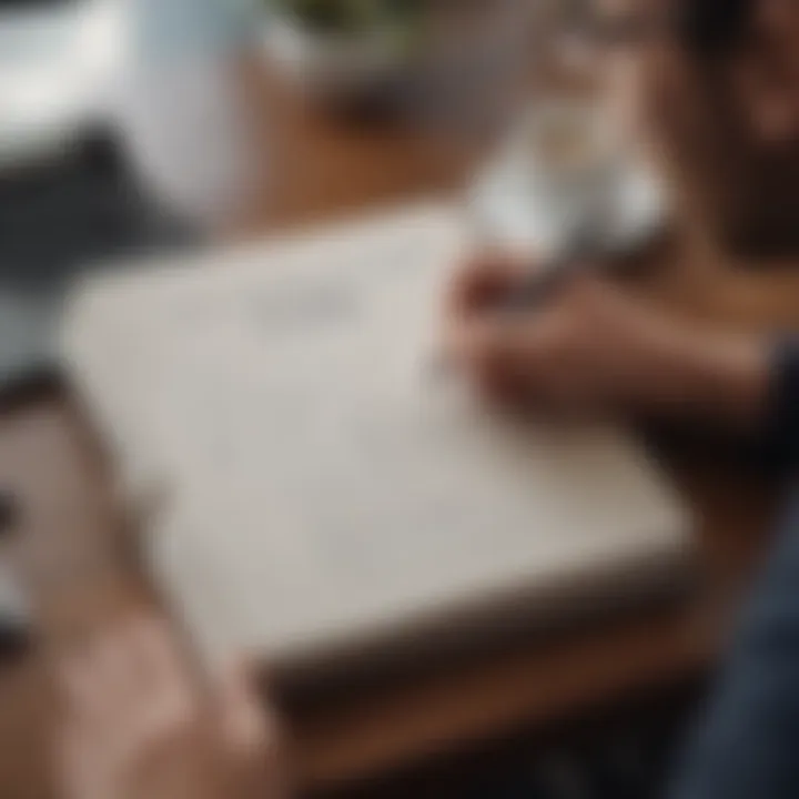 A person writing goals in a journal symbolizing clarity and focus