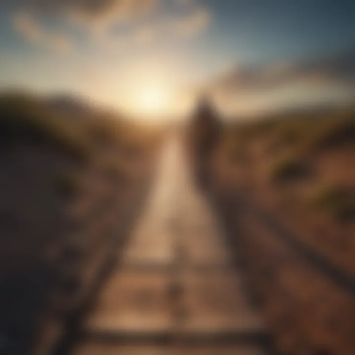 A path leading toward a bright horizon signifying a growth journey