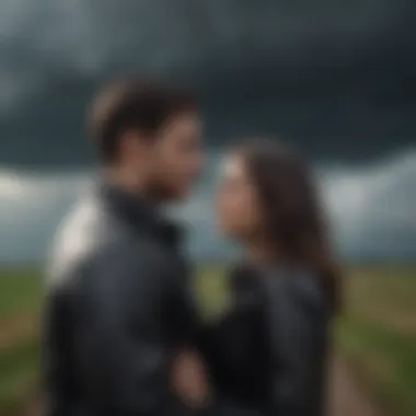 Navigating Through the Storm of Jealousy in Relationships Illustration showing jealousy as a dark storm cloud overshadowing relationships