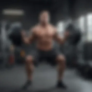 Advanced Strength Training Man lifting heavy weights in the gym
