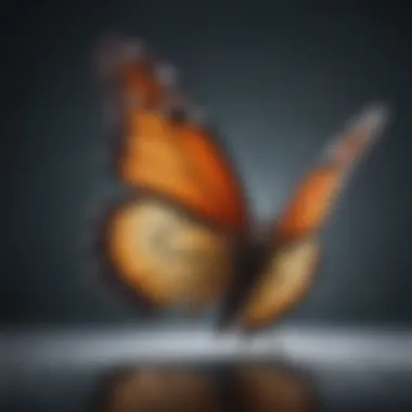 A butterfly breaking free from a cocoon, symbolizing transformation and growth