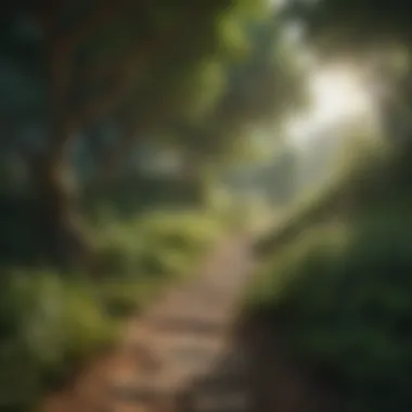 Journey to Fulfillment Path leading through lush greenery towards a brighter future