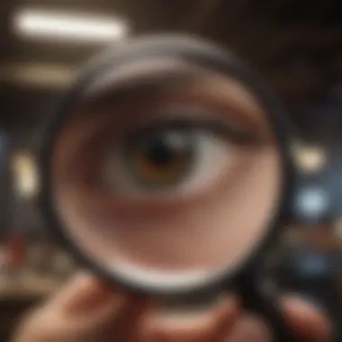 Magnifying glass focusing on aspirations and ambitions