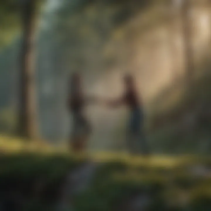 Couple engaging in a fun activity outdoors