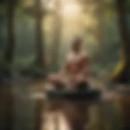 Man practicing mindfulness in a serene setting