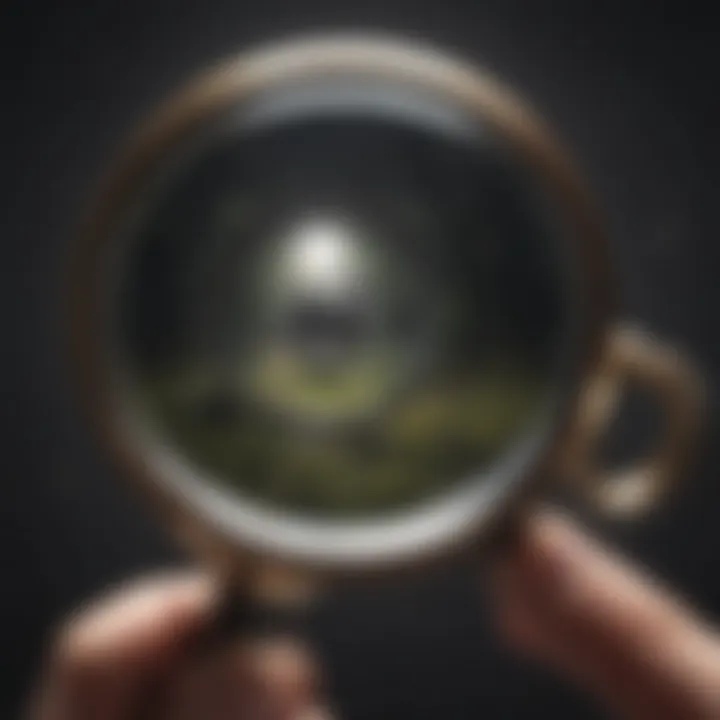 Illustration of a magnifying glass focusing on a specific goal