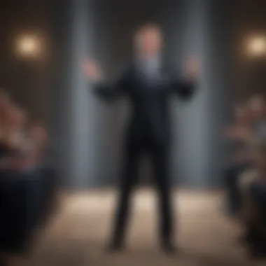 Effective Body Language Orator using gestures to emphasize a point