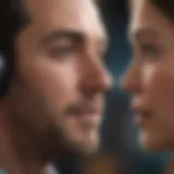 A close-up of a person actively listening during a conversation, showcasing engagement and focus.