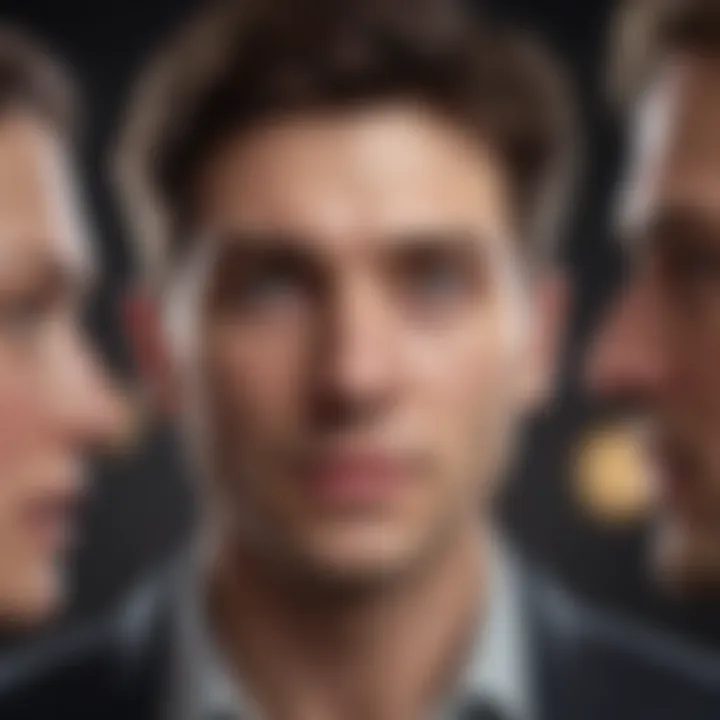 A dynamic scene highlighting nonverbal cues, featuring expressive gestures and facial expressions in a discussion.