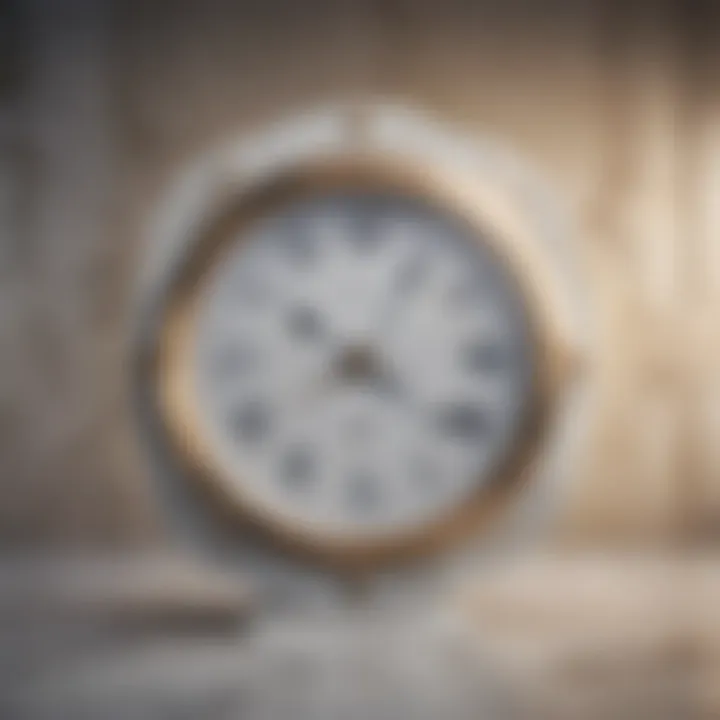 Elegant clock on marble background