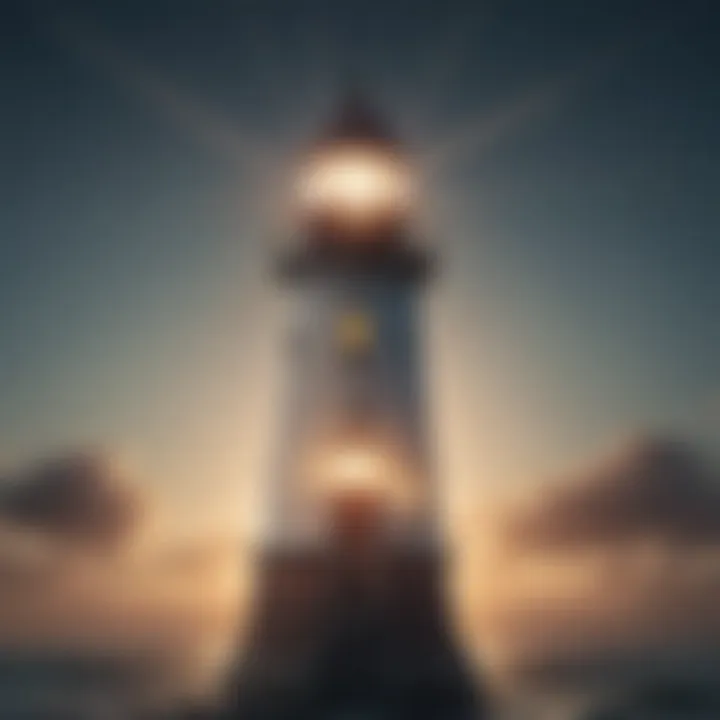 Illustration of a lighthouse symbolizing guidance in leadership