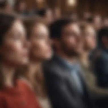 A group of listeners captivated by a compelling speech