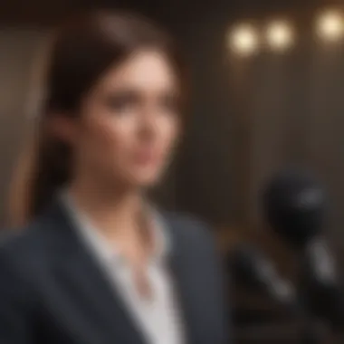 A presenter using visual aids to enhance their message
