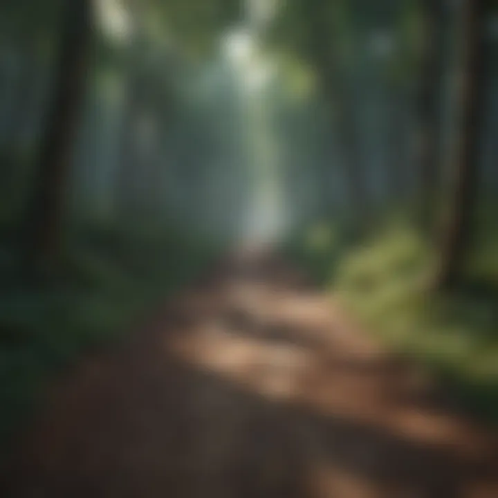 Path leading through a tranquil forest