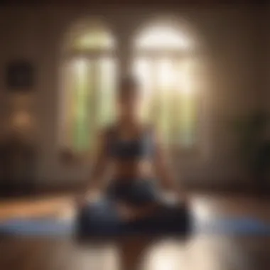 Woman practicing yoga in serene morning light