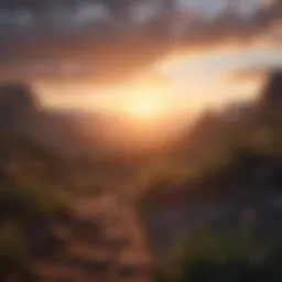 Inspiring landscape with a sunrise symbolizing new beginnings