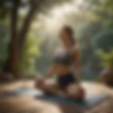 Woman practicing yoga in a serene natural setting