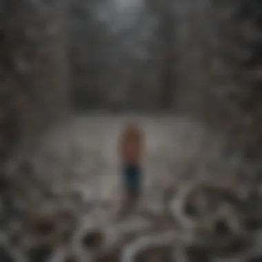 Emotional Complexity Unraveled Illustration showing a tangled maze of emotions