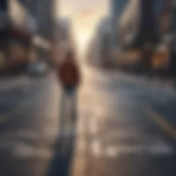 Illustration depicting a person standing at a crossroads symbolizing decision-making in overcoming sadness and loneliness