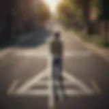 A person standing at a crossroads symbolizing decision-making