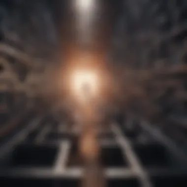 Abstract illustration of a maze with a light at the end symbolizing hope