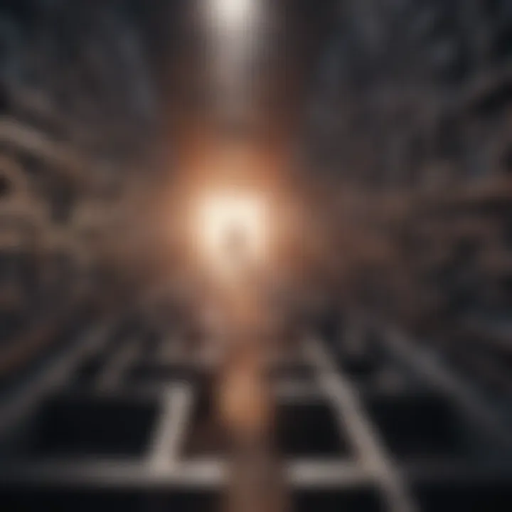 Abstract illustration of a maze with a light at the end symbolizing hope