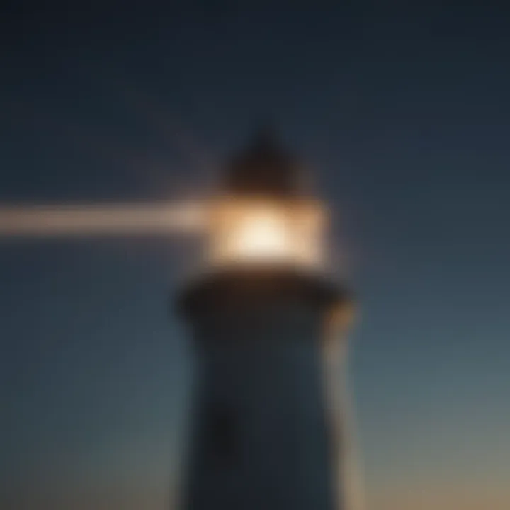 A lighthouse shining light in darkness symbolizing guidance and clarity