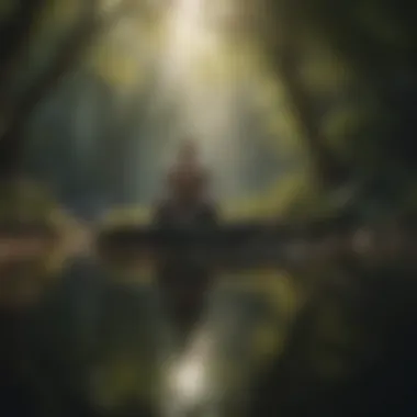 A person meditating in a tranquil setting